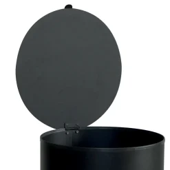 Porta Pellet Rotondo in Acciaio Verniciato Nero e Ruote Made in Italy - Airone