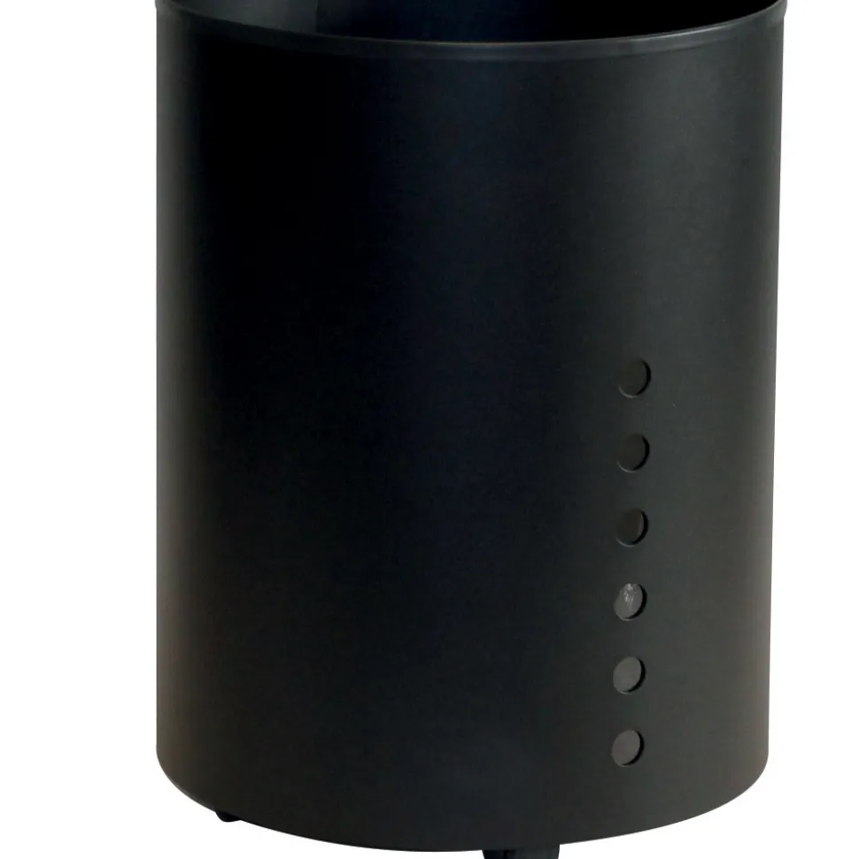 Porta Pellet Rotondo in Acciaio Verniciato Nero e Ruote Made in Italy - Airone