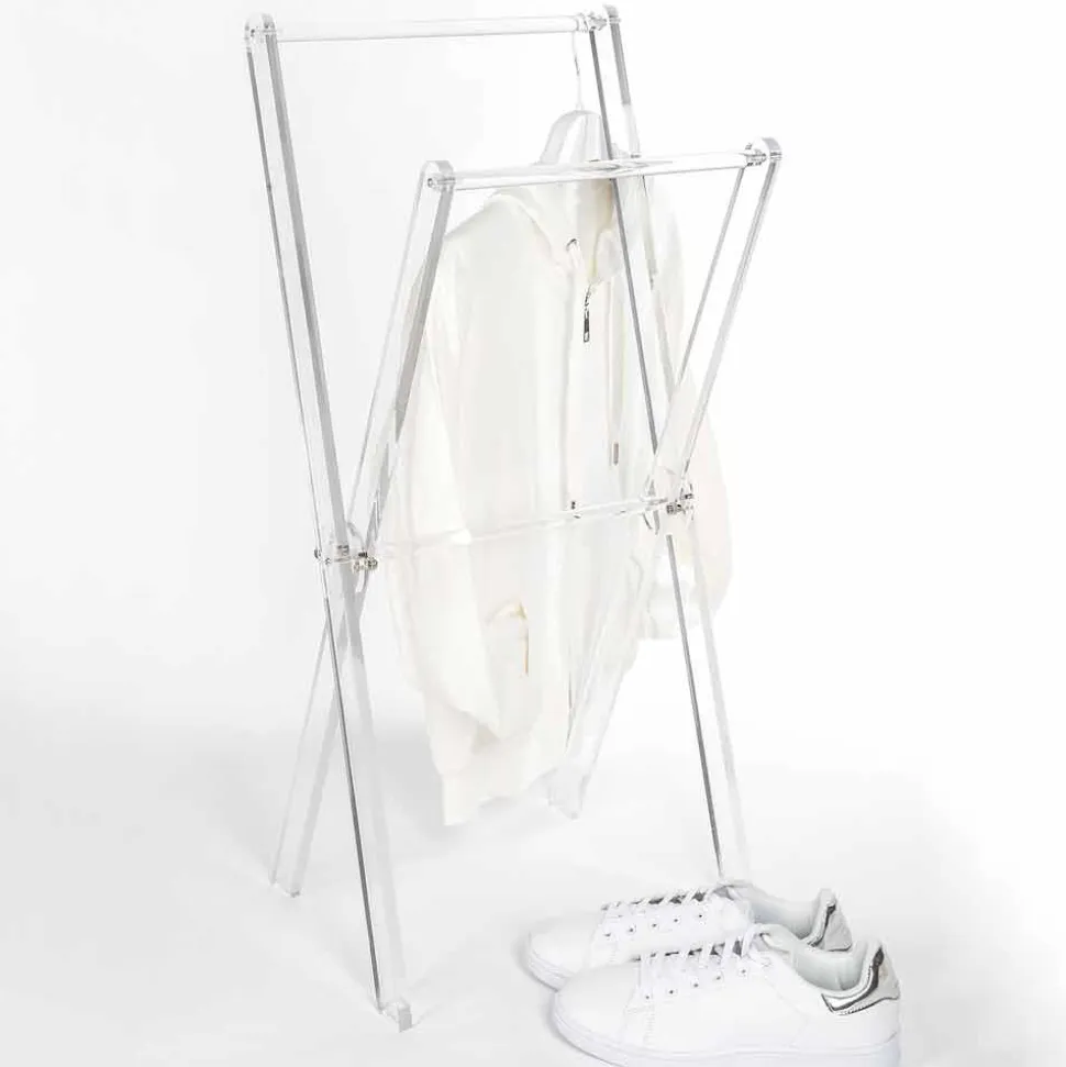Portasciugamani da Terra Design in Plexiglass Trasparente o con Legno - Stendio