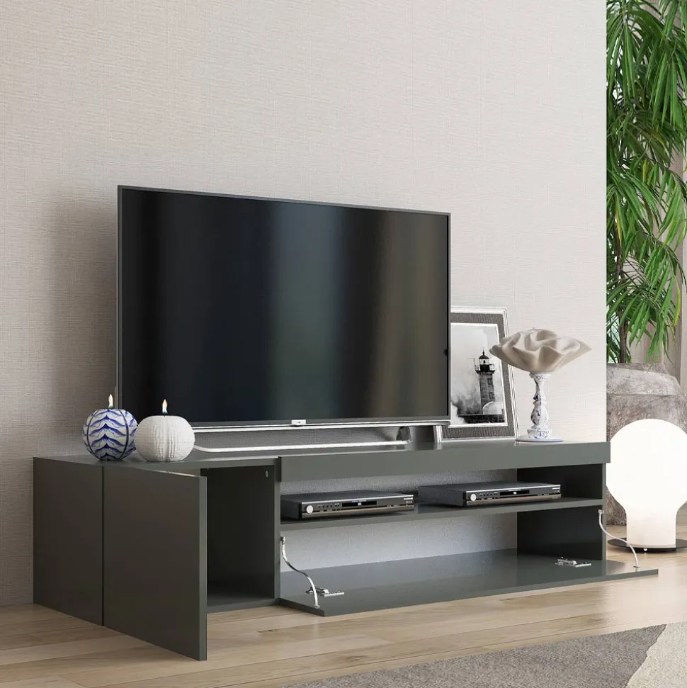 Porta Tv in Legno da Soggiorno Design Italiano con Vano a Giorno - Suzana