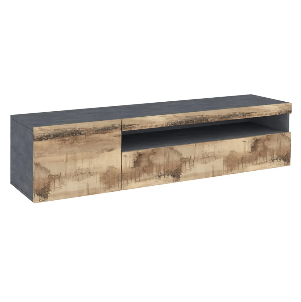 Porta Tv in Legno da Soggiorno Design Italiano con Vano a Giorno - Suzana