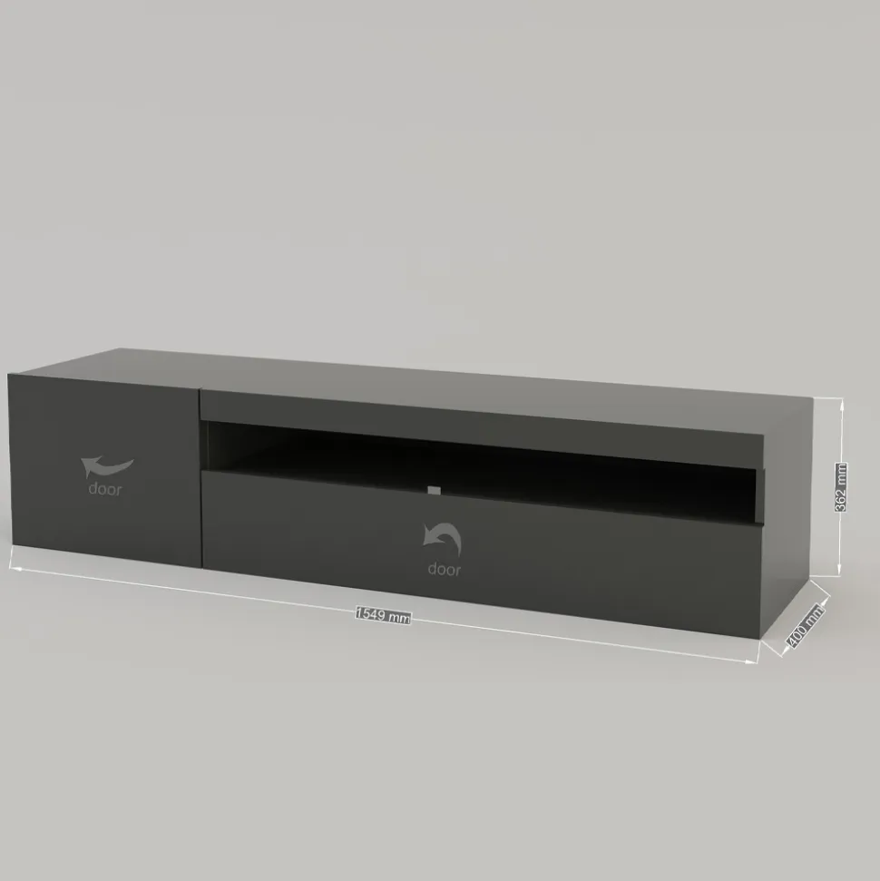 Porta Tv in Legno da Soggiorno Design Italiano con Vano a Giorno - Suzana
