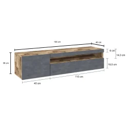 Porta Tv in Legno da Soggiorno Design Italiano con Vano a Giorno - Suzana