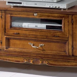 Porta Tv Stile Classico in Legno con Ante in Vetro Made in Italy - Richard