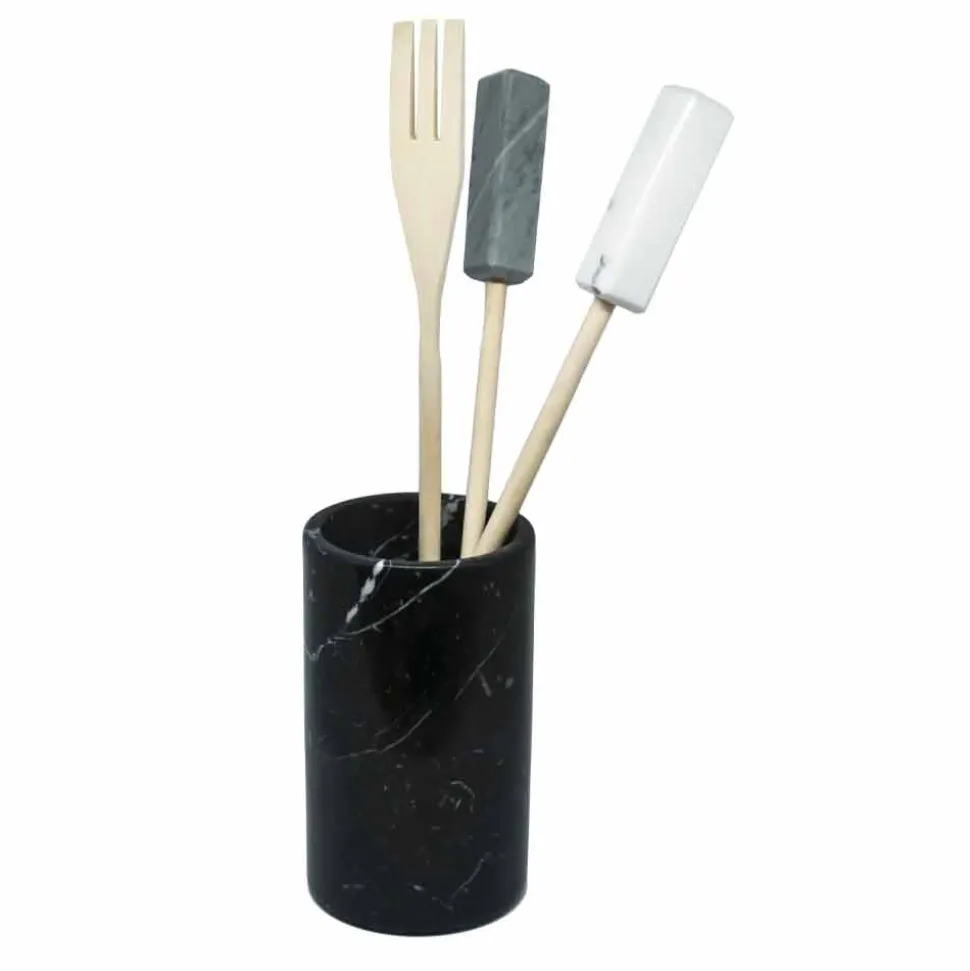 Porta Utensili da Cucina in Marmo Bianco Grigio o Nero Made in Italy - Tulvio