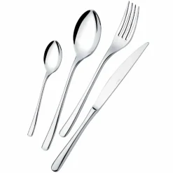 Posate da Tavola in Acciaio Inox Lucido Design Moderno Lusso 24 Pezzi - Bijou