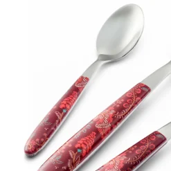 Posate in Acciaio e Plastica Decoro Arabesco Colorato 24 Pz - Alessandra