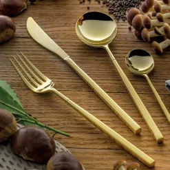 24 Posate in Acciaio Forgiato Lucido di Diverse Finiture Made in Italy - Osaka