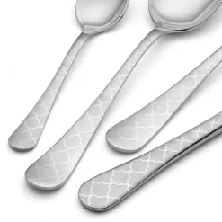 24 Posate in Acciaio Inox con Decoro Damasco a Laser di Design Moderno - Tantasa