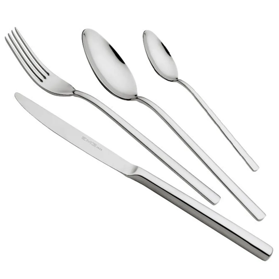 Posate in Acciaio Inox Lucido Manico Vuoto Design Moderno 24 Pz - Codetta