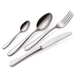 Posate in Acciaio Inox Lucido Design Moderno Essenziale 24 Pezzi - Mekano