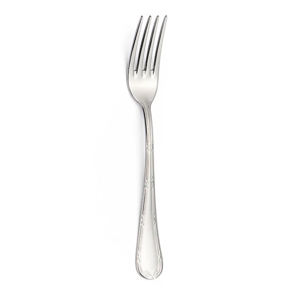 Posate in Acciaio Inox Lucido Manico Arrotondato Decorato 24 Pz - Mekano