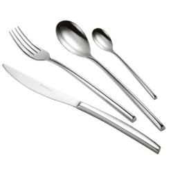 24 Posate in Acciaio Lucido Design Triangolare Elegante Made in Italy - Caplin