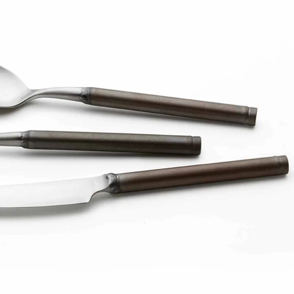 Posate in Acciaio Satinato 24 Pezzi Design Artigianale Italiano - Damerino