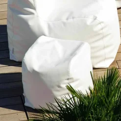 Pouf Cloud Trona di design in ecopelle nautica bianca made in Italy