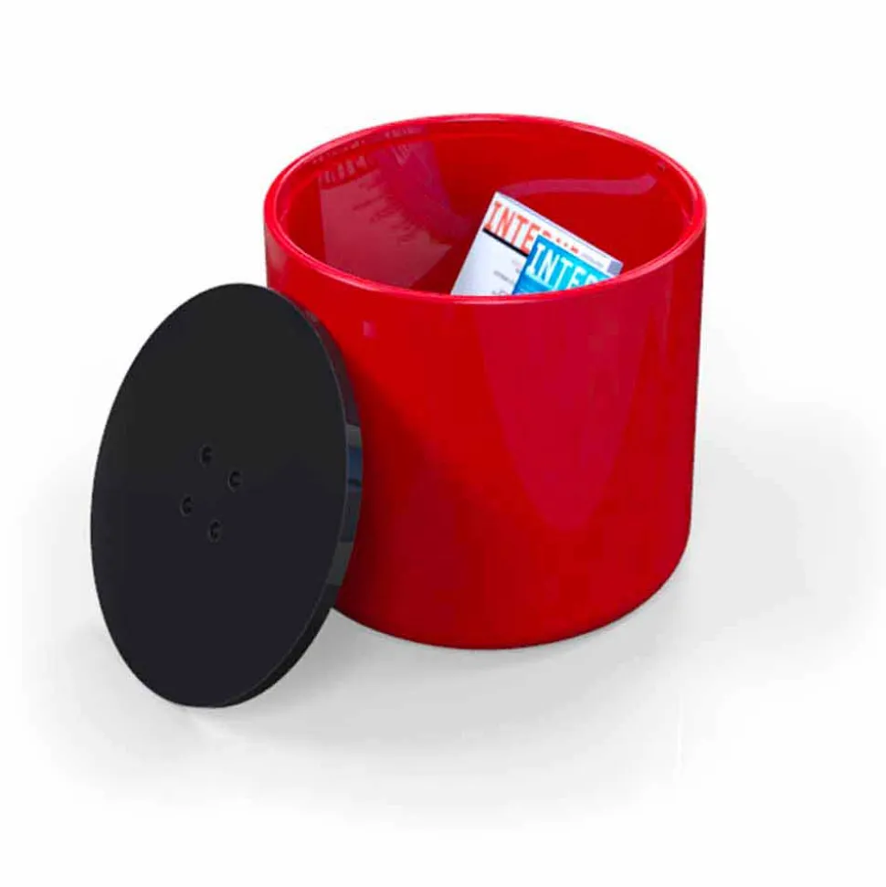 Pouf Contenitore/Tavolino Design Button Made in Italy