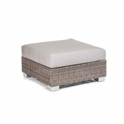 Pouf da esterno in polietilene grigio-taupe realizzato a mano Jaco