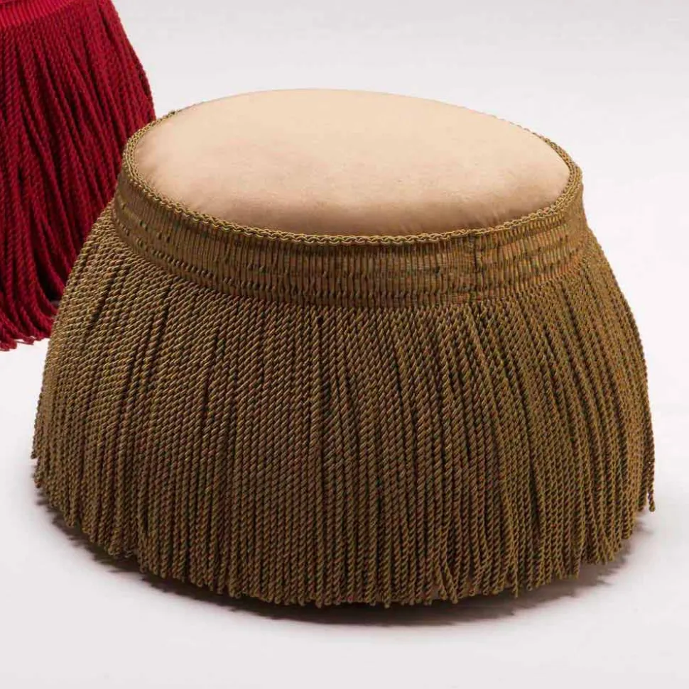 Pouf imbottito da salotto design classico di lusso diametro 60cm,Simon