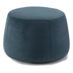Pouf Morbido Rotondo da Salotto in Velluto Colorato 3 Dimensioni - Evelyne