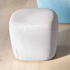 Pouf Poggiapiedi Quadrato Imbottito e Rivestito in Tessuto Made in Italy - Marli