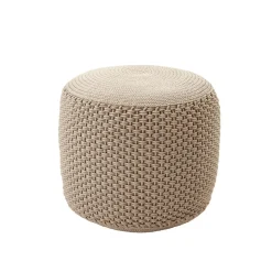Pouf Rotondo da Giardino in Polipropilene in 3 Colori Made in Italy - Francisco