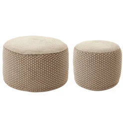 Pouf Rotondo da Giardino in Polipropilene in 3 Colori Made in Italy - Francisco