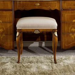 Pouf Stile Classico in Legno Rivestito in Tessuto Made in Italy - Cambrige