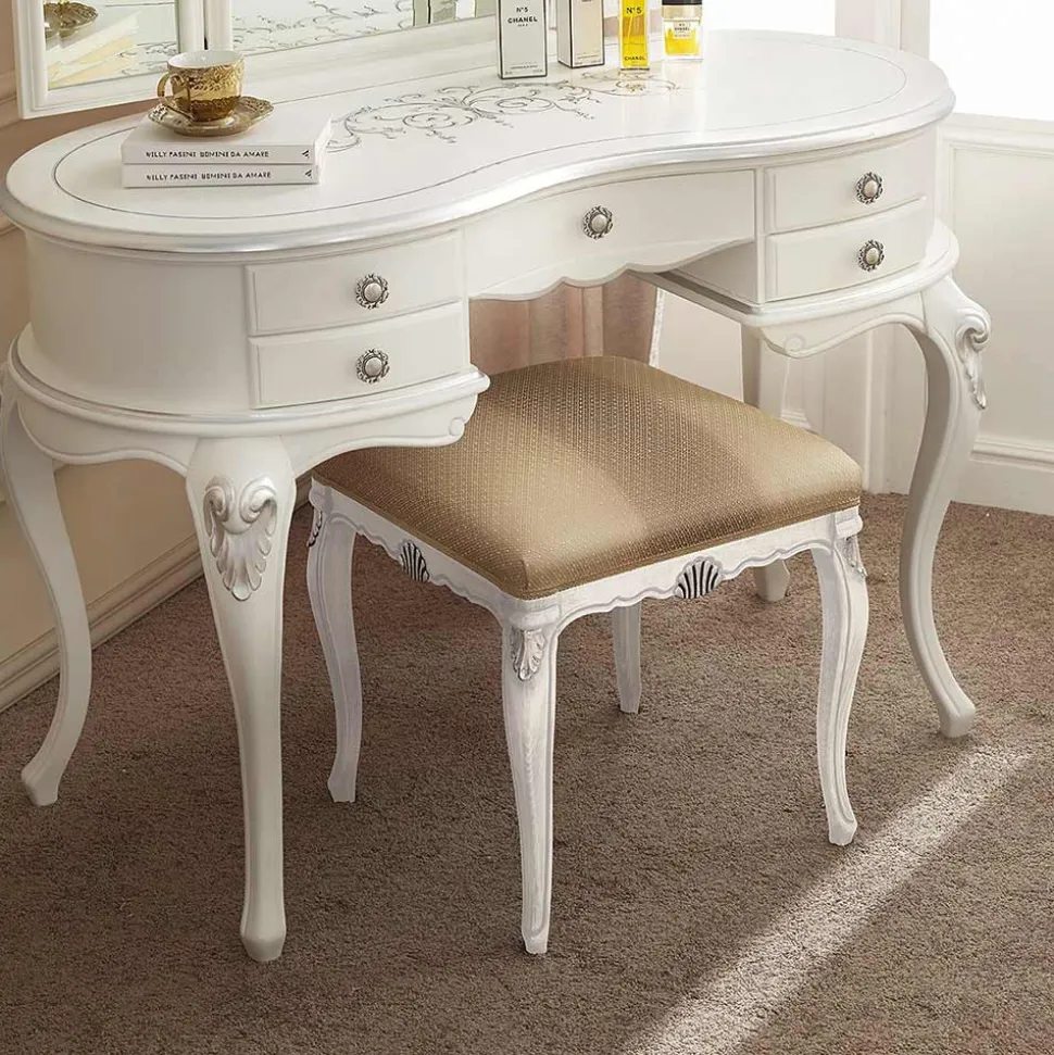 Pouf Stile Classico in Legno Rivestito in Tessuto Made in Italy - Cambrige