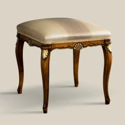 Pouf Stile Classico in Legno Rivestito in Tessuto Made in Italy - Cambrige