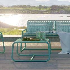 Pouf Tavolino per il Giardino Design in Metallo Colorato Made in Italy - Karol