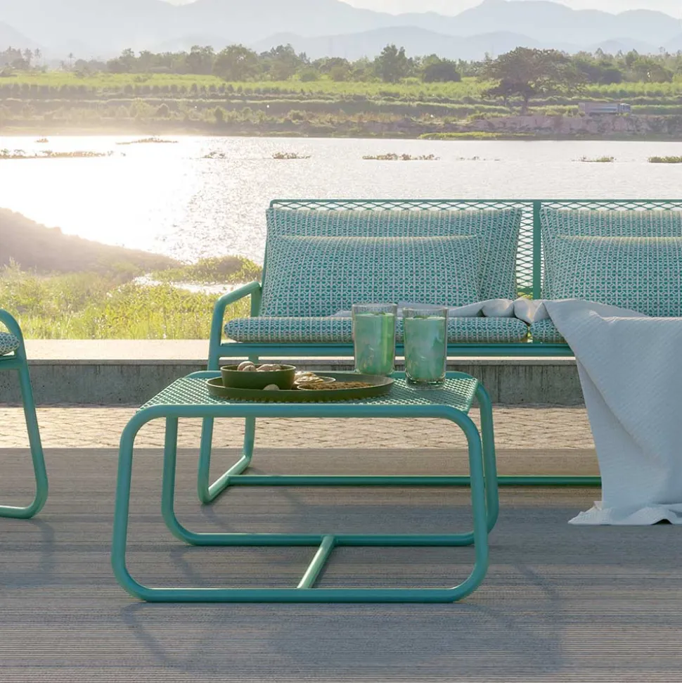 Pouf Tavolino per il Giardino Design in Metallo Colorato Made in Italy - Karol