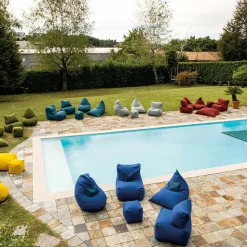Pouf Tavolino per il Giardino in Tessuto Outdoor Color Antracite - Maestrale