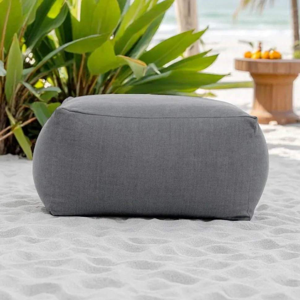 Pouf Tavolino per il Giardino in Tessuto Outdoor Color Antracite - Maestrale