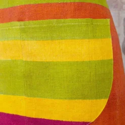 Pregiato Grembiule d'Arte Artigianale in Canapa Dipinto a Mano Made in Italy