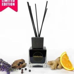 Profumatore Ambiente Zenzero Pepe Nero 200 ml con Bastoncini - Viaduriniinblack