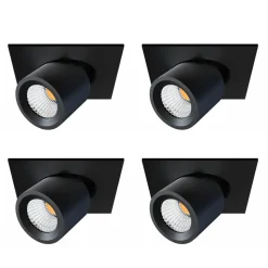 Proiettore Led Plafoniera in Alluminio Bianco o Nero 4 Pezzi - Etrusca