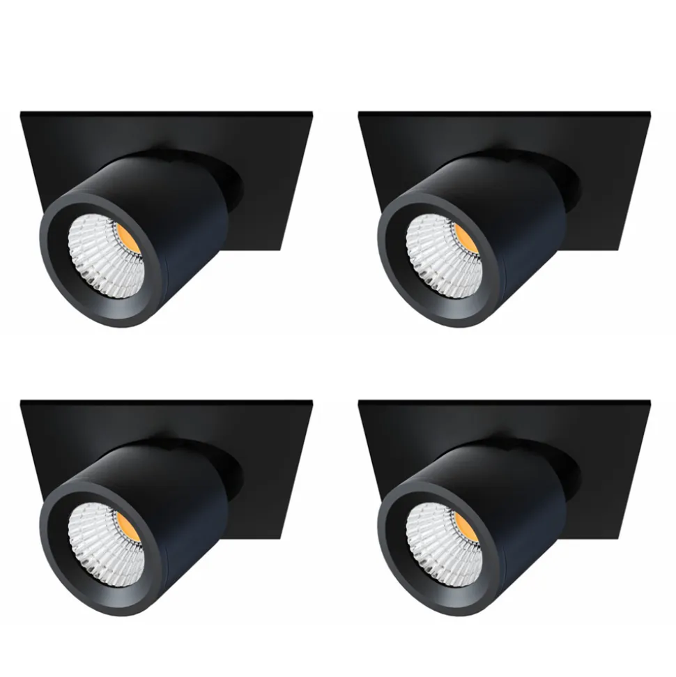 Proiettore Led Plafoniera in Alluminio Bianco o Nero 4 Pezzi - Etrusca