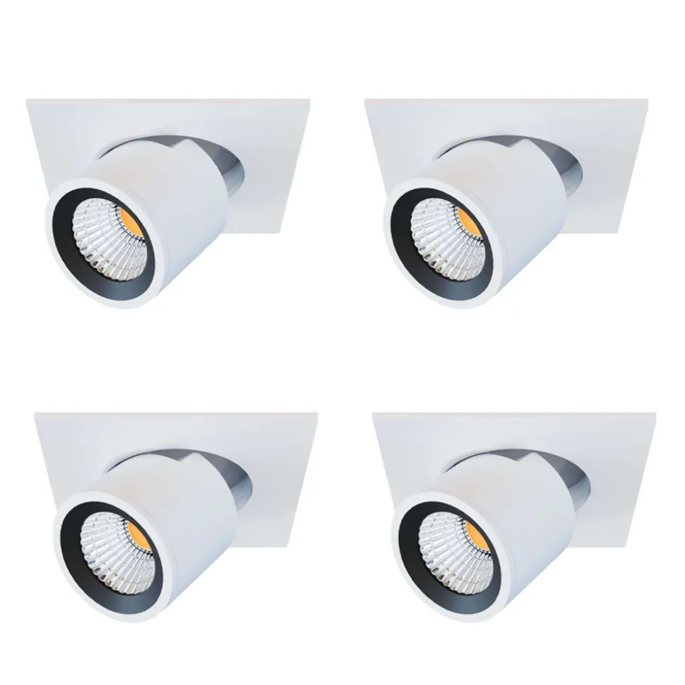 Proiettore Led Plafoniera in Alluminio Bianco o Nero 4 Pezzi - Etrusca