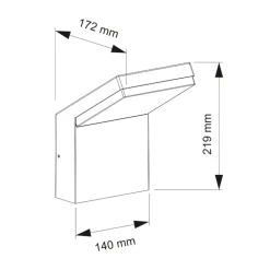 Proiettore LED 18W Applique da Esterno in Alluminio Bianco o Nero - Nerea