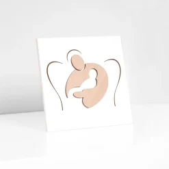 Quadretto che Raffigura il Dolce Abbraccio Inciso a Laser Made in Italy - Angelica
