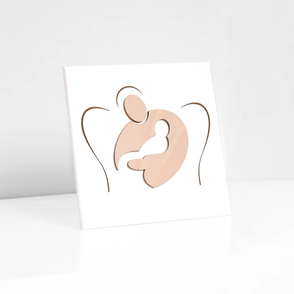 Quadretto che Raffigura il Dolce Abbraccio Inciso a Laser Made in Italy - Angelica