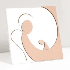 Quadretto che Raffigura l'Angelo della Mamma Inciso a Laser Made in Italy - Augustina