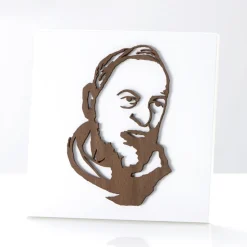 Quadretto che Raffigura Padre Pio Inciso a Laser Made in Italy - Barbara