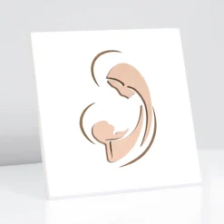 Quadretto Inciso a Laser di Maria e Gesù Bambino Made in Italy - Nigella
