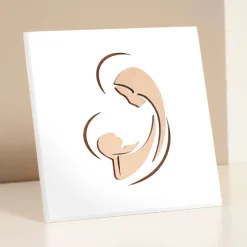 Quadretto Inciso a Laser di Maria e Gesù Bambino Made in Italy - Nigella