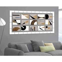 Quadro astratto con quindici pannelli sospesi su corde Craig