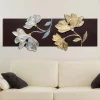 Quadro con fiori decorati a mano in foglia oro e argento Herman