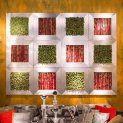 Quadro da Parete Moderno in Metallo e Foglie Artificiali Made in Italy - Gonio