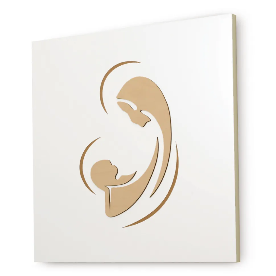 Quadro della Madonna con Bambino Inciso a Laser Made in Italy - Bashira