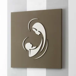Quadro della Madonna con Bambino Inciso a Laser Made in Italy - Bashira
